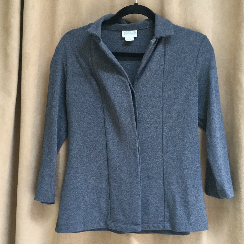 Gray Button up 3/4 sleeve Blouse Size M - Picture 1 of 4